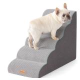 Gardner Pet Dog Stairs for Small Dogs 22.8\" H, Curved 5-Step Pet Stairs, Dog Steps for High Bed, Couch (24-30 in) with Durable Non-Slip Waterproof Fabric Cover and CertiPUR-US Certified Foam