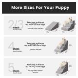 Gardner Pet Dog Stairs for Small Dogs 22.8\" H, Curved 5-Step Pet Stairs, Dog Steps for High Bed, Couch (24-30 in) with Durable Non-Slip Waterproof Fabric Cover and CertiPUR-US Certified Foam