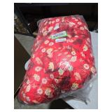 Uthem Waterproof Egg Chair Cushion Replacement Outdoor Hanging Egg Chair Cushion 47x35x7 Inches Thicken Chair Cushions with Ties, Red Peony