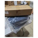 Basic Beyond Chair Cushions for Dining Chairs 8 Pack, D-Shaped Kitchen Chair Cushions with Ties Set of 4, 2.5\" Thick Seat Cushions for Dining Room/Kitchen Chairs, 17\" x 16\", Navy