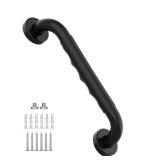 20 Inch Shower Grab Bar w/Anti Slip Rubber Grip, Munzong Black Stainless Steel Bathroom Grab Bar, Bathroom Balance Bar,Safety Handrail Support,Handicap Injury Elderly Senior Assist Bath Handle
