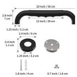 20 Inch Shower Grab Bar w/Anti Slip Rubber Grip, Munzong Black Stainless Steel Bathroom Grab Bar, Bathroom Balance Bar,Safety Handrail Support,Handicap Injury Elderly Senior Assist Bath Handle