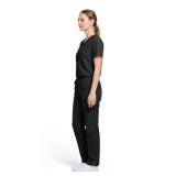 allheart Scrubs for Women & Men Medical Scrub Set with V-Neck Top & Cargo Pants Nursing Uniform with 6 Pockets, XL, Black