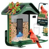 BIRDLEGEND-BL03 2L Large Bird Feeder with Camera Solar Powered, 2K Clarity 3:4 Portrait Free AI Identify Arrival Alerts with 64GB Card Smart Cameras Birds Feeders Wireless Outdoor Gift for Bird Lover