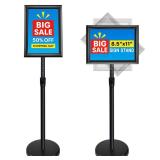 VAIIGO Sign Holder Stand - 8.5x11 Inch Adjustable Floor Standing Sign Stand for Display, Pedestal Poster Stand for Vertical & Horizontal View, Indoor & Outdoor Use for Business & Store - Black