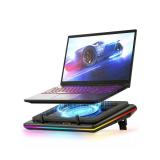 llano V12 Gaming Laptop Cooling Pad, RGB Laptop Cooler, Laptop Cooling Fan Stand with 5.5 Inch Powerful Turbofan, for 15.6-19in Laptop, Adjustable Speed, Dustproof, 3-Port USB Hub, Black (RGB)
