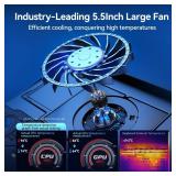 llano V12 Gaming Laptop Cooling Pad, RGB Laptop Cooler, Laptop Cooling Fan Stand with 5.5 Inch Powerful Turbofan, for 15.6-19in Laptop, Adjustable Speed, Dustproof, 3-Port USB Hub, Black (RGB)