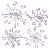 Hicarer 4 Pcs Starburst Wall Decor Bling Wall Art Crystal Teardrop 3D Hanging Rhinestone Radial Metal Artwork Modern Accent Sculptures Decorations for Living Room Home Office Bedroom