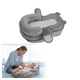 XFaa Rootling Baby Feeding Pillow, Anti Overflow Feeding Pillow for Reducing Spit-Up, Safety Nursing Pillow, Baby Lounger Reflux Wedge Breastfeeding, Removable top and Bottom (Gray, Small)