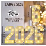 2.3FT Marquee Numbers Lights 2026 Sign, Light up letters for New Year Decorations 2026 Graduation Decoration, Class of 2026 for College High School Senior Kindergarten Graduation Party Favor Supplies