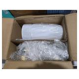 PERMO Set of 2 Classic Rustic Industrial Wall Sconce Lighting Fixture with Flared White Textile Lamp Shade and Antique Brass Tapered Column Stand, Hardwired, E26 Base