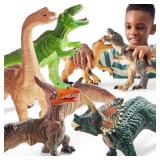 JOYIN Big Dinosaur Toys for Toddlers, 6 Piece Large Soft Dinosaur Figures with an Educational Book, Jumbo Realistic Toys for Boys and Girls Gift, Birthday Easter Gifts for Kids Ages 1 2 3 4 5