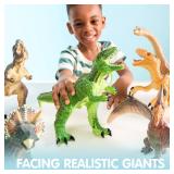 JOYIN Big Dinosaur Toys for Toddlers, 6 Piece Large Soft Dinosaur Figures with an Educational Book, Jumbo Realistic Toys for Boys and Girls Gift, Birthday Easter Gifts for Kids Ages 1 2 3 4 5