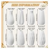 Yaomiao 16 Set White Ceramic Bud Vase Bulk 5 Inch Boho Small Pampas Grass Flower Vase for Wedding Table Centerpieces Decoration Boho Home Decor DIY Gift, 8 Styles (Classic)