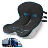 leqsdijk Seat Cushion for Truck Driver, Memory Foam Truck Seat Cushion with L-Shaped Ergonomic Design, Lumbar Support Pillow & Tailbone Pain Relief for Long Driving, Semi Truck Accessories