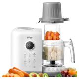 Bear Baby Food Maker with 18.5oz Dual-Layer Steam Baskets, OneStep Baby Food Processor Steamer Puree Blender Grinder Mills, Auto Cooking Grinding&Sterili-zing for Healthy Homemade Baby Food, BPA-Free