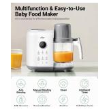Bear Baby Food Maker with 18.5oz Dual-Layer Steam Baskets, OneStep Baby Food Processor Steamer Puree Blender Grinder Mills, Auto Cooking Grinding&Sterili-zing for Healthy Homemade Baby Food, BPA-Free