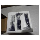 FJS Living Room Decor: Flocked Thinker Statue, 4.7\" H Navy Blue Abstract Art Sculpture - Set of 3 for Home, Office, Shelf, Table Decoration