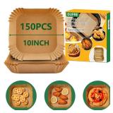 DUFRE 150Pcs Air Fryer Paper Liners 10 INCH [ Fit 7-12 QT] Parchment Paper,Disposable Square Paper for Air Fryer Non-stick Oil-proof for Baking,Roasting,Microwave,fathers day for dad