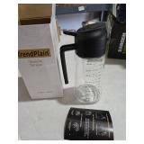 TrendPlain 16oz/470ml Glass Olive Oil Sprayer for Cooking 2 in 1 Olive Oil Dispenser Bottle for Kitchen Gadgets and Air Fryer Accessories, Salad, BBQ - Black