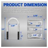 LONFFERY U Bolts Kit Fit for 2-3/8\" 3500lb Round Axle, 5-1/2\" Long U-Bolts, U-Bolt Plates for 1-3/4\" or 2\", 1/2-20 Hex Nuts