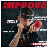 Champs MMA Boxing Reflex Ball Set with Punch Counter App | 4 Balls with Varying Weights, Headband & 4 Spare Strings to Improve Speed, Hand Eye Coordination Training | Boxing Equipment, MMA Gear Gift