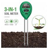 apine Soil Moisture Meter,3 in 1 Soil pH Tester,Soil Tester with Moisture,Light,and pH Test for Garden,Farm,Lawn,Indoor,Outdoor (No Battery Needed)