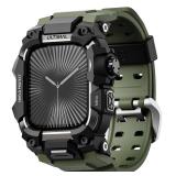 ULTIMAL Rugged Case with Band for Apple Watch 46mm,Compatible with Apple Watch Series 11/10, Military Grade Shockproof Bumper Cover for iWatch Tactical Band Men (Army Green, 46mm)