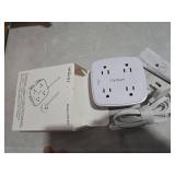 6 Ft Surge Protector Power Strip - YISHU 8 Widely Outlets with 4 USB Ports, 3 Side Outlet Extender with 6 Feet Flat Extension Cord, Ultra Flat Plug, Wall Mount, Desk USB Charging Station, ETL, White