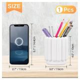 Silicone Pen Holder, Pencil Holder Cute Pens Cup for Desk for Kids Office Decor Desk Accessories Pen Pot Desk Organizer (White)