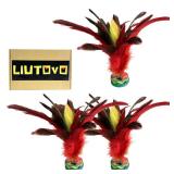 LIUTOVO Kick Shuttlecocks Colorful Feathers Chinese Jianzi Foot Sports Indoors & Outdoors Sports