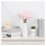 Riyuwal 18 pcs Champagne Hydrangea Flowers 2 Bouquets Hydrangea Artificial Flowers 11.8 in Realistic Silk Flowers for Home Party Decorations Floral Arrangement (Champagne)