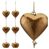 Quelay 2 Pieces Vintage Metal Heart Wall Decor 27 Inch 3D Sign Hanging Love Symbol Farmhouse Rustic Metal Art Heart for Home Country Indoor Outdoor Decorations Valentines Day Gifts