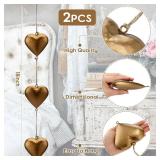 Quelay 2 Pieces Vintage Metal Heart Wall Decor 27 Inch 3D Sign Hanging Love Symbol Farmhouse Rustic Metal Art Heart for Home Country Indoor Outdoor Decorations Valentines Day Gifts