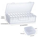 Bead Organizer Box - 21 Pcs Mini Clear Plastic Cases with Hinged Lid for Bracelet Making DIY Jewelry Craft Nail