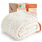 Bedsure GentleSoft Cozy Throw Blanket for Couch - Soft Boho Blankets for Women, Fuzzy Fleece Comfort Throw, Spring Boho Home Room Decor Aesthetic, Gifts for Women Teen Girl, Off White, 50x60 Inches