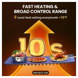 Warming Mat for Food, Upgrade 248F Food Warming Mat, Electric Warming Tray with Insulation Pad and 9-Level Temperature, Silicone Heating Mat for Buffets, Party, Gatherings, Everyday Use (LARGE)