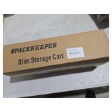 SPACEKEEPER Slim Rolling Storage Cart 4 Tier Bathroom Organizer Cart Mobile Shelving Unit Slide Out Utility Cart for Kitchen, Bthroom, Makeup, Craft, Laundry Narrow Places, Black