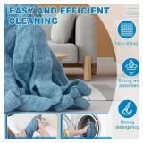 KeFanta Mops for Floor Cleaning,One Mop Handle with 2 Blue Microfiber Cloth Mops Head Replacement,String Wet Mop Refills Compatible with 0.8\" Diameter Stick(1 Pole & 2 Heads)