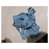 KeFanta Mops for Floor Cleaning,One Mop Handle with 2 Blue Microfiber Cloth Mops Head Replacement,String Wet Mop Refills Compatible with 0.8\" Diameter Stick(1 Pole & 2 Heads)