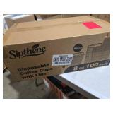 Sipthene 100 Pack 8 oz Disposable Coffee Cups with Lids, To Go Insulated Thick Coffee Cups for Hot/Cold Beverage, Corrugated Ripple Wall Cups for Espresso Coffee, Hot Chocolate and Cocoa - Black