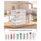 Gracenal Large Tumbler Organizer for Stanley Cup 40 oz, Patented Kitchen Pantry Organizers and Storage for Stanley Cup Accessories, Stackable Water Bottle Organizer Holder Gifts 4Pack Large-12-bottle