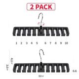 DIOMMELL 2 PCS Belts Rack, Storage Organizer, Hanger, Holder - Closet tie Racks Hangers Sturdy for Men Women, Black