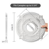 EIFHYT 2 Pack White Home Lighting Ceiling Medallions Molded Plastic, 13\" OD x 3-1/2\"ID x 3/4\" P