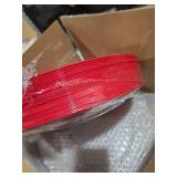 WDF 25PCS Red Plastic Charger Plates - 12inch Red and Gold Chargers for Dinner - Disposable Charge Plates - Perfect for Wedding Baby Shower Spring Birthday Elegant Tabletop Decor