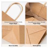 RACETOP Brown Paper Bags with Handles Bulk 100Pcs 8x4.5x10.8 Inch Gift Bags Bulk, Brown Kraft Paper Bags for Retail, Party, Shopping, Favor