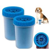 CAREFUNY 2 Pack Portable Dog Paw Cleaner, Washer, Buddy Muddy Pet Foot Cleaner for Medium Breed Dogs and Cats, Blue