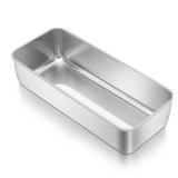 TeamFar Loaf Pan, 12 x 5 Inch Stainless Steel Loaf Pans for Baking Bread, Large Bread Loaf Baking Pan for Homemade Bread, Meatloaf, Cake, Brownies, Non-Toxic, Heavy-duty, Oven & Dishwasher Safe