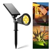 Solar Power Spot Lights Outdoor Waterproof for Christmas Decorations, Flag, Tree, Wreath, Santa Claus, Snowman, Bright LED Landscape Lamp Uplights for Outside Garden, Yard, Patio, Sidewalk,Warm White