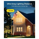 Solar Power Spot Lights Outdoor Waterproof for Christmas Decorations, Flag, Tree, Wreath, Santa Claus, Snowman, Bright LED Landscape Lamp Uplights for Outside Garden, Yard, Patio, Sidewalk,Warm White